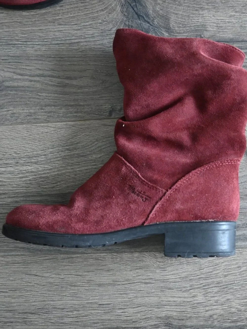 Martino Boots Chantelle 134122 7 M Suede Zip Burgundy Suede Winter Warm